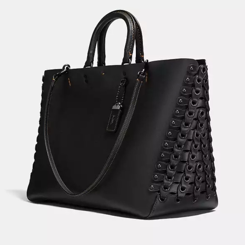 COACH ROGUE TOTE WITH COACH  LINK DETAIL COMES W/ DETACHABLE POUCH and dust bag